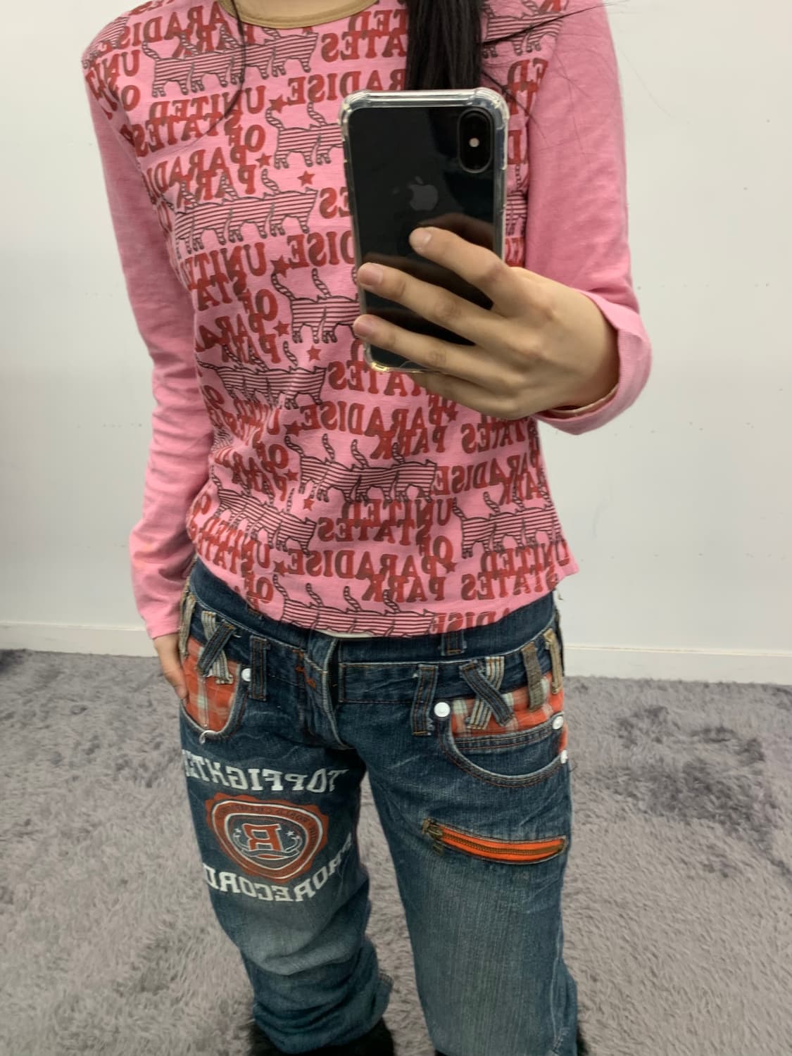 Dominant 체크 디테일 데님 상품이미지1