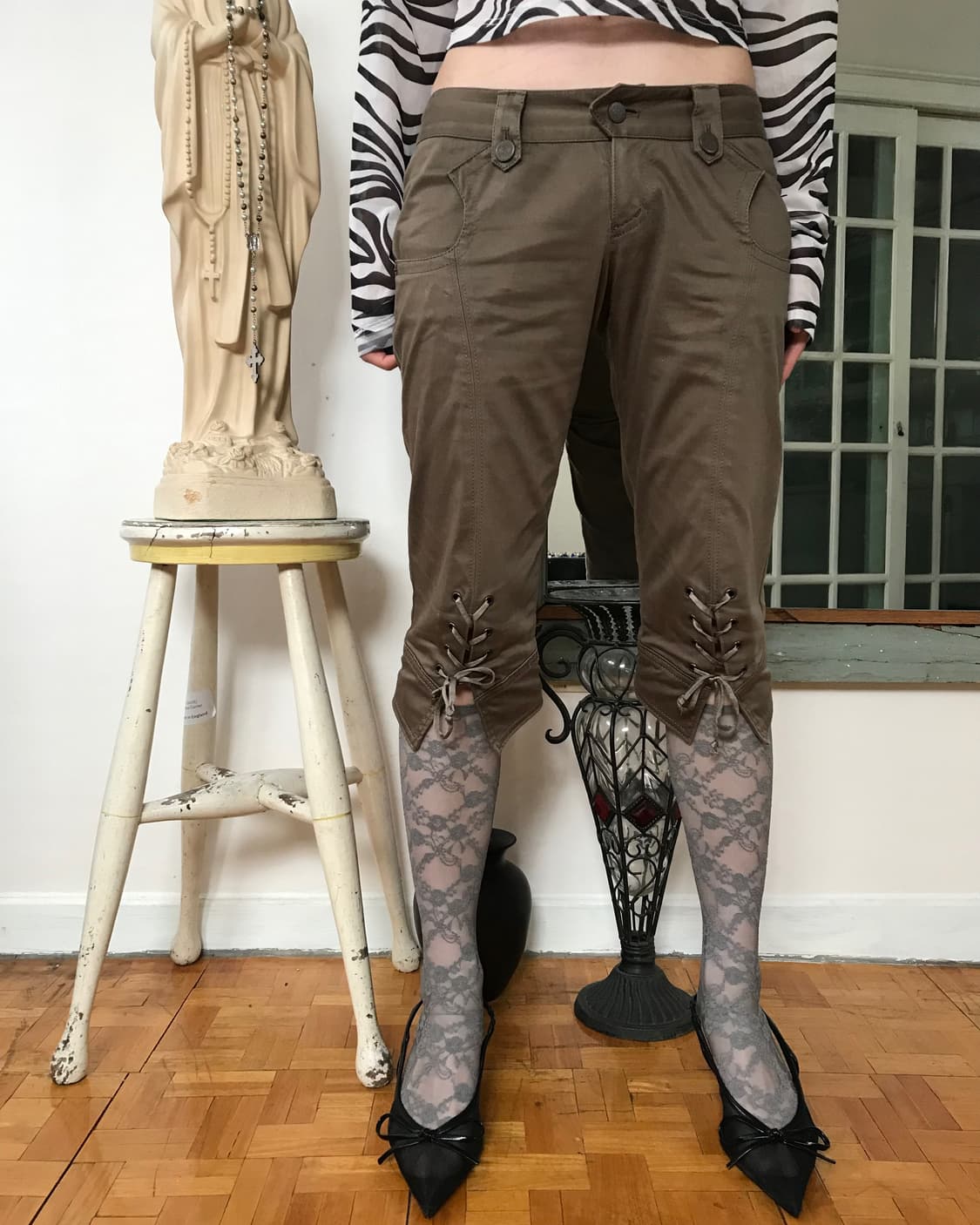 vintage lace up pants (28inch) 상품이미지2