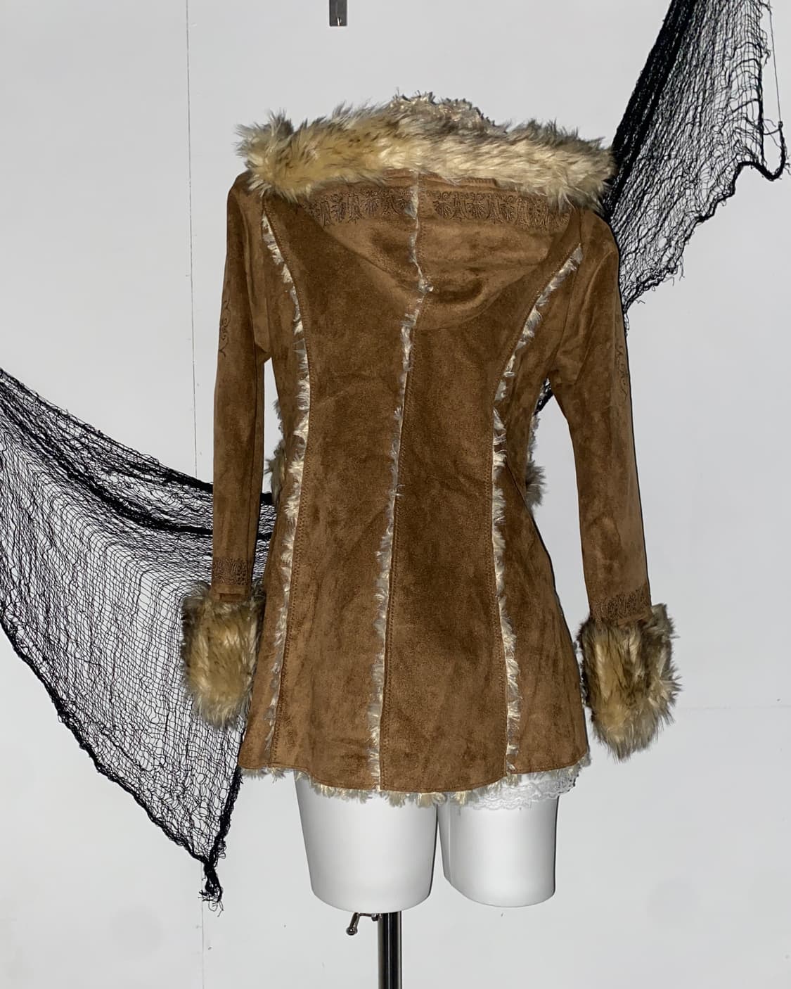 ꒰ঌ 히피 그런지 벨벳 자수 퍼 자켓 ໒꒱ 상품이미지6