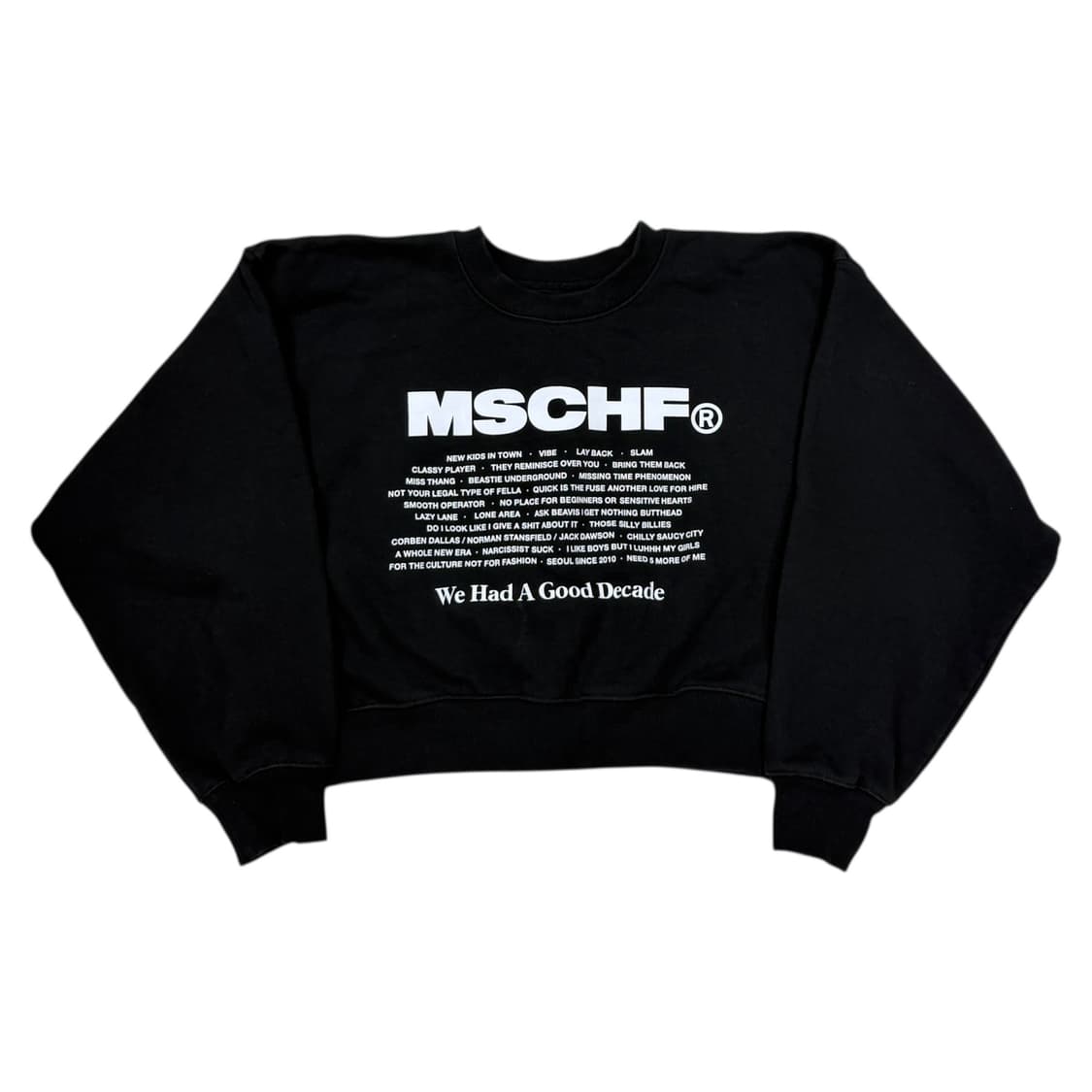 미스치프 크롭 스웻셔츠 맨투맨 블랙 상품이미지1