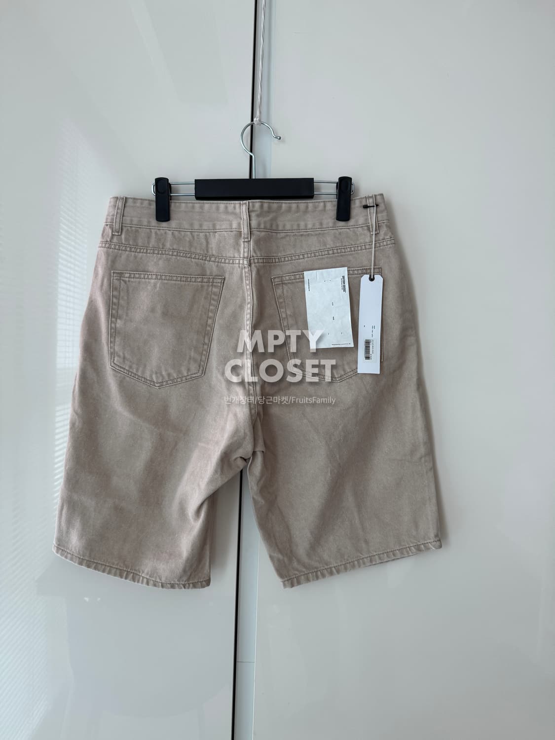 [L] 유니폼브릿지 원턱 데님 쇼츠 베이지 상품이미지2