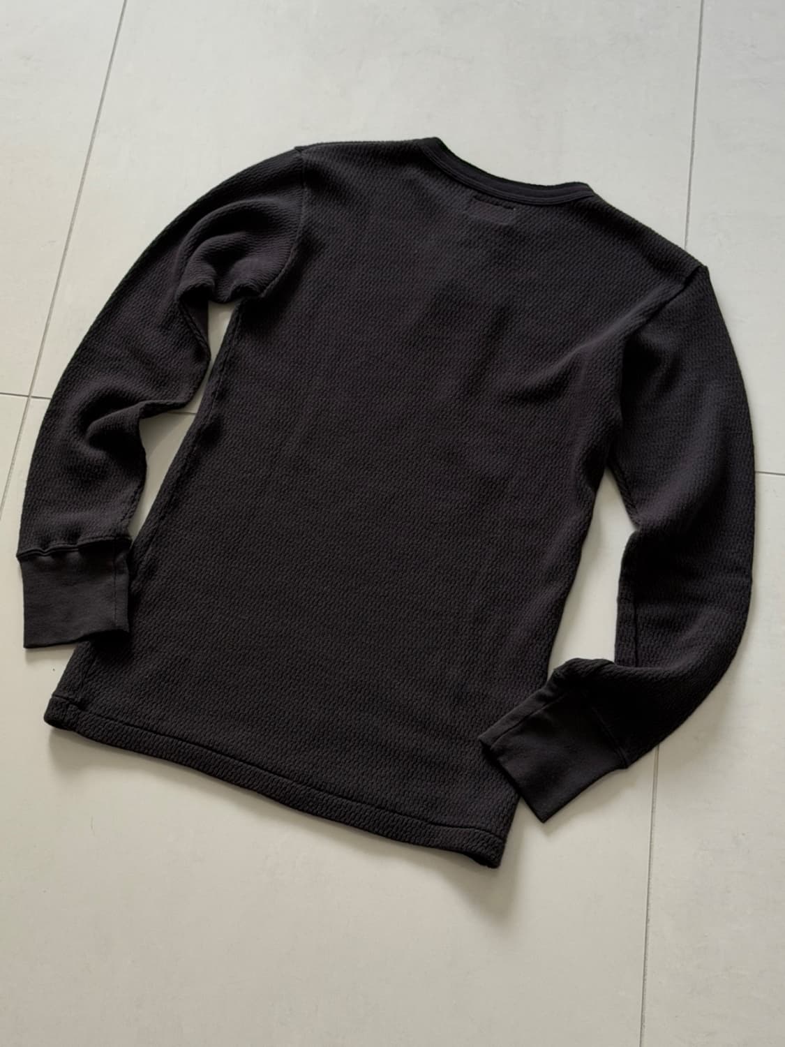 Henley neck thermal long T-shirt 상품이미지6
