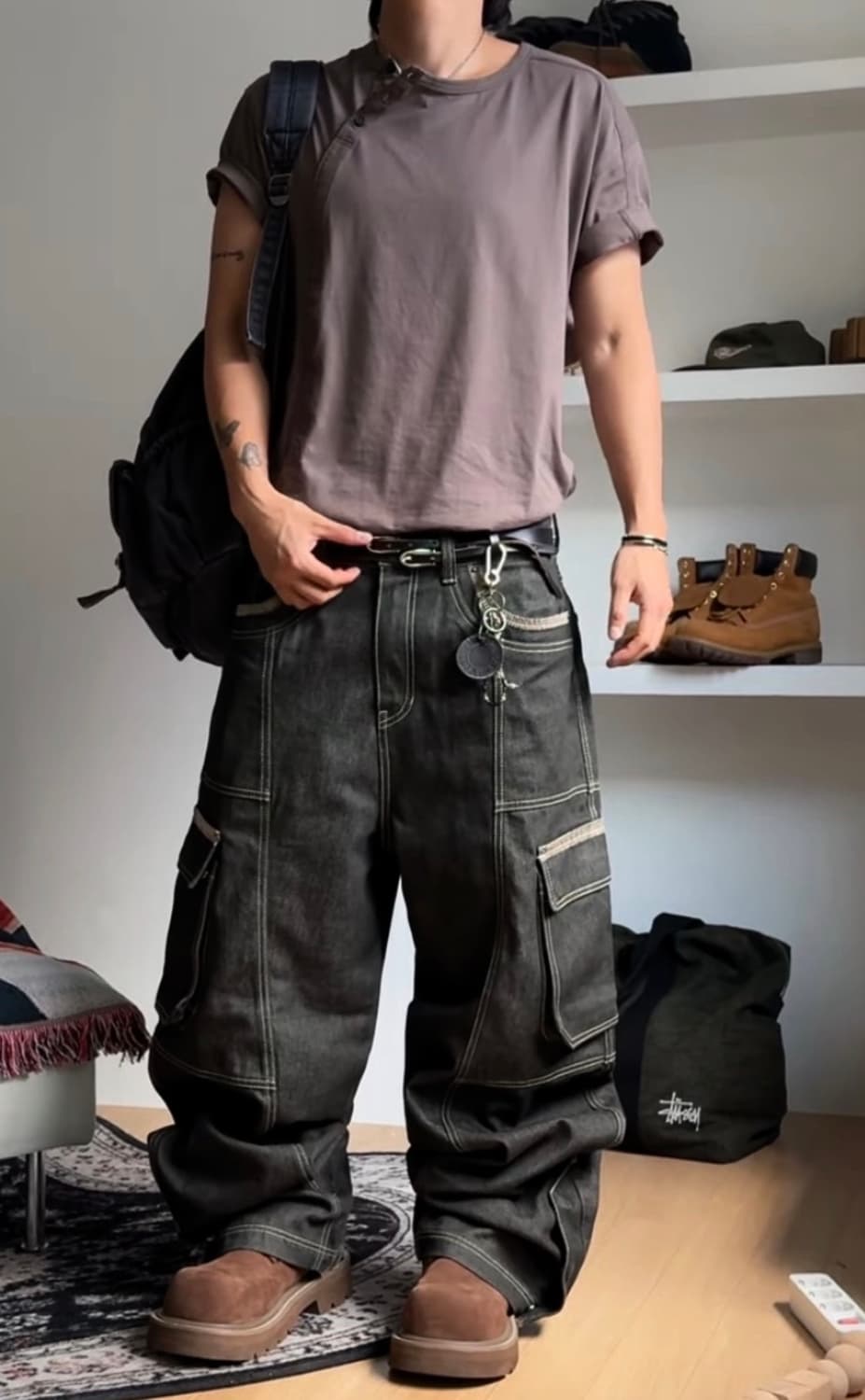 메종미네드 오블리크 패치 데님 48 상품이미지1