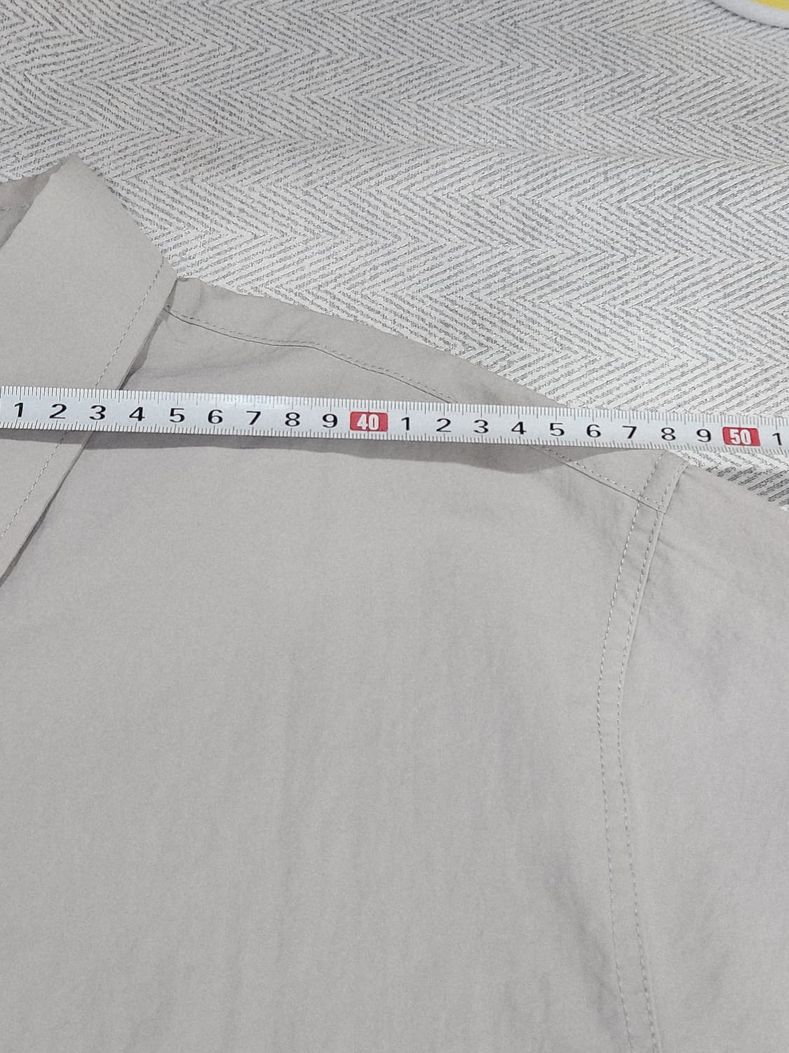 [M] YALE 예일 자수로고 바스락 오버핏 셔츠 라이트그레이 상품이미지10