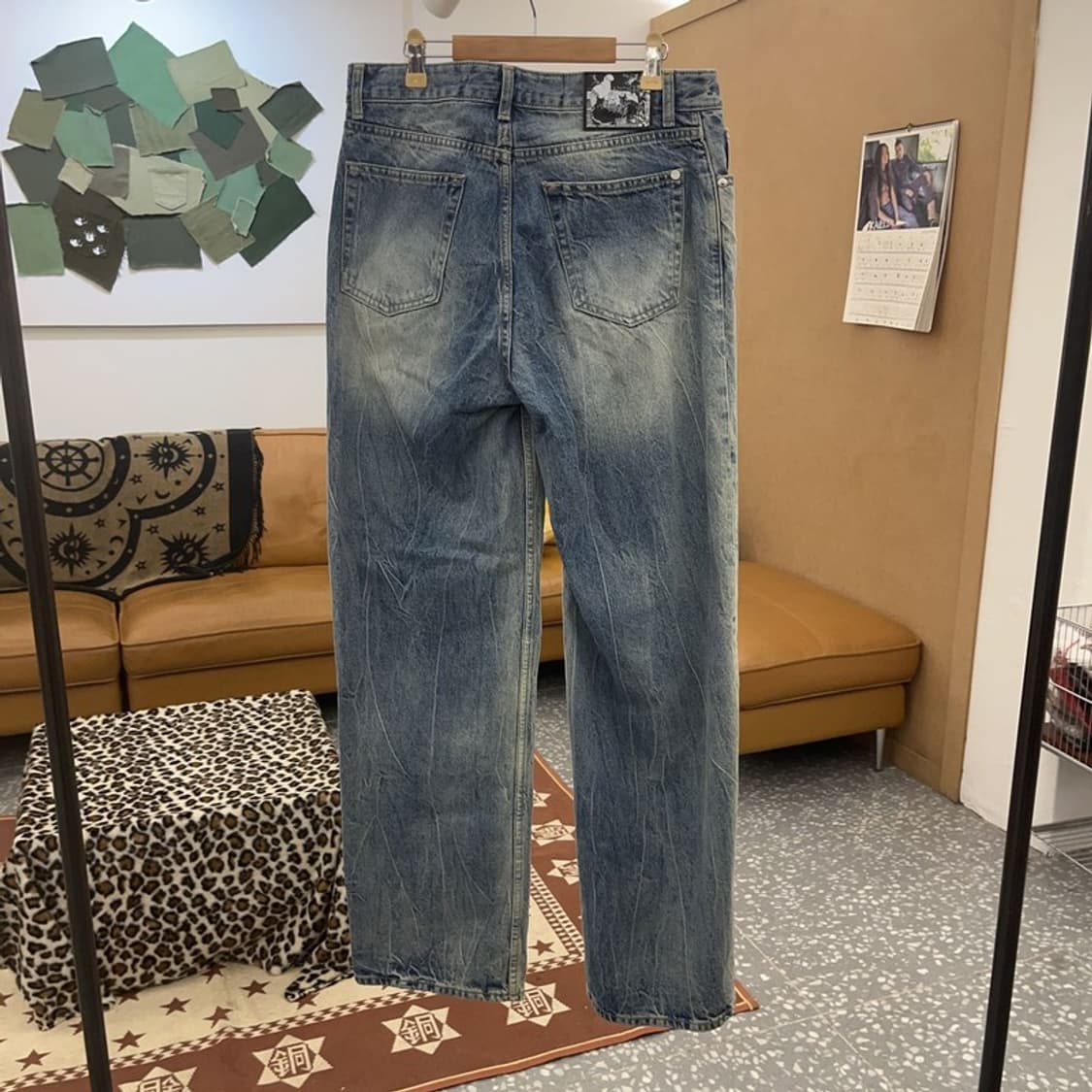 모드나인 드레이프 워싱 고양이패치 데님팬츠 30인치 C09164 상품이미지4