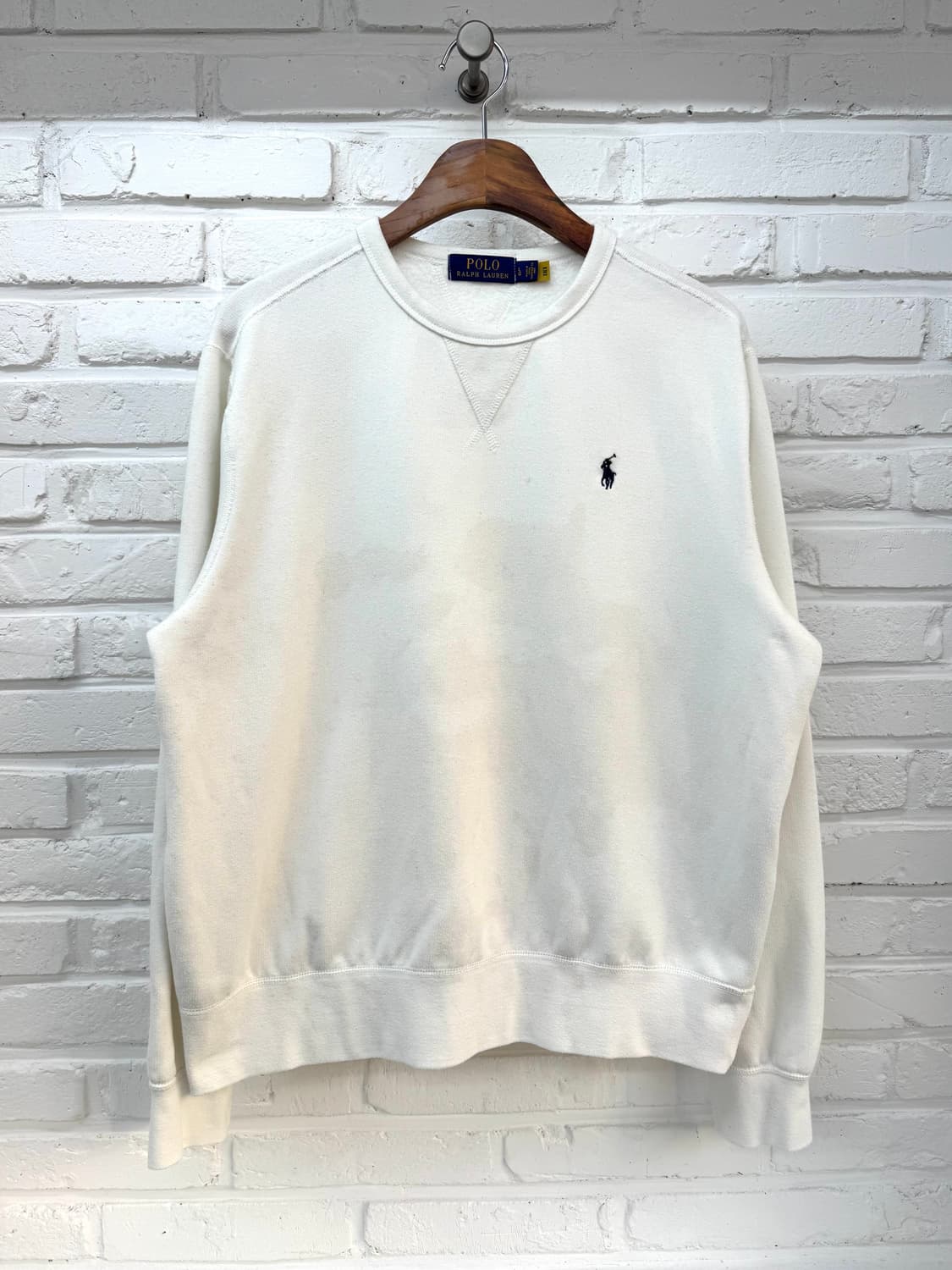 폴로 화이트 기모 스웻셔츠 상품이미지3