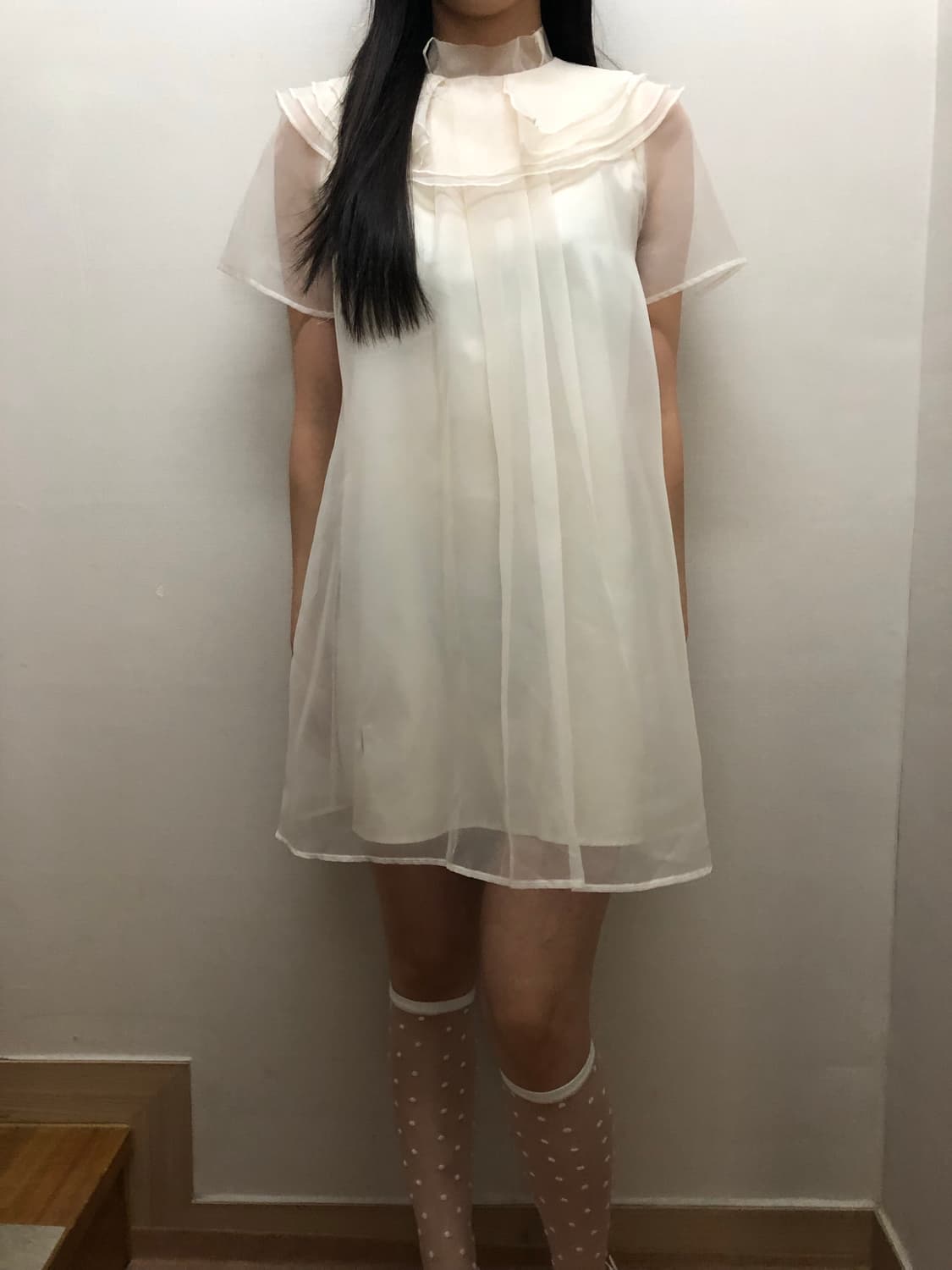 빈티지 화이트 레이스 미니 원피스 상품이미지5