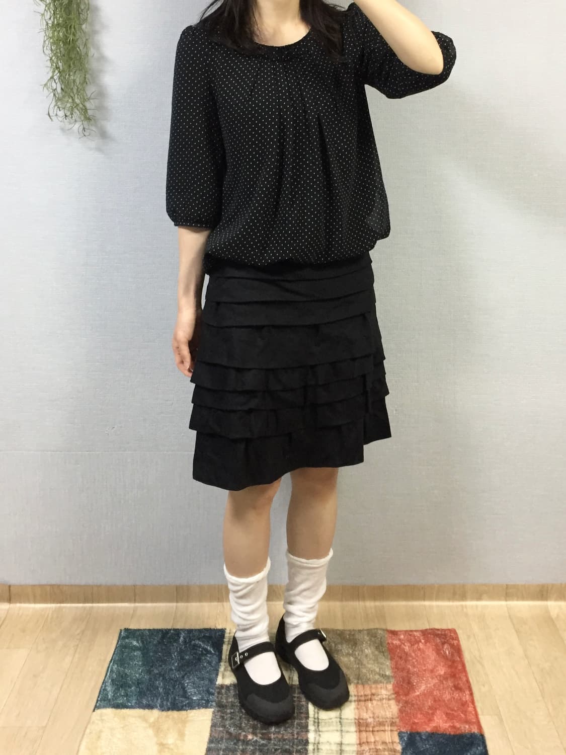 Japanese vintage dot blouse 상품이미지6