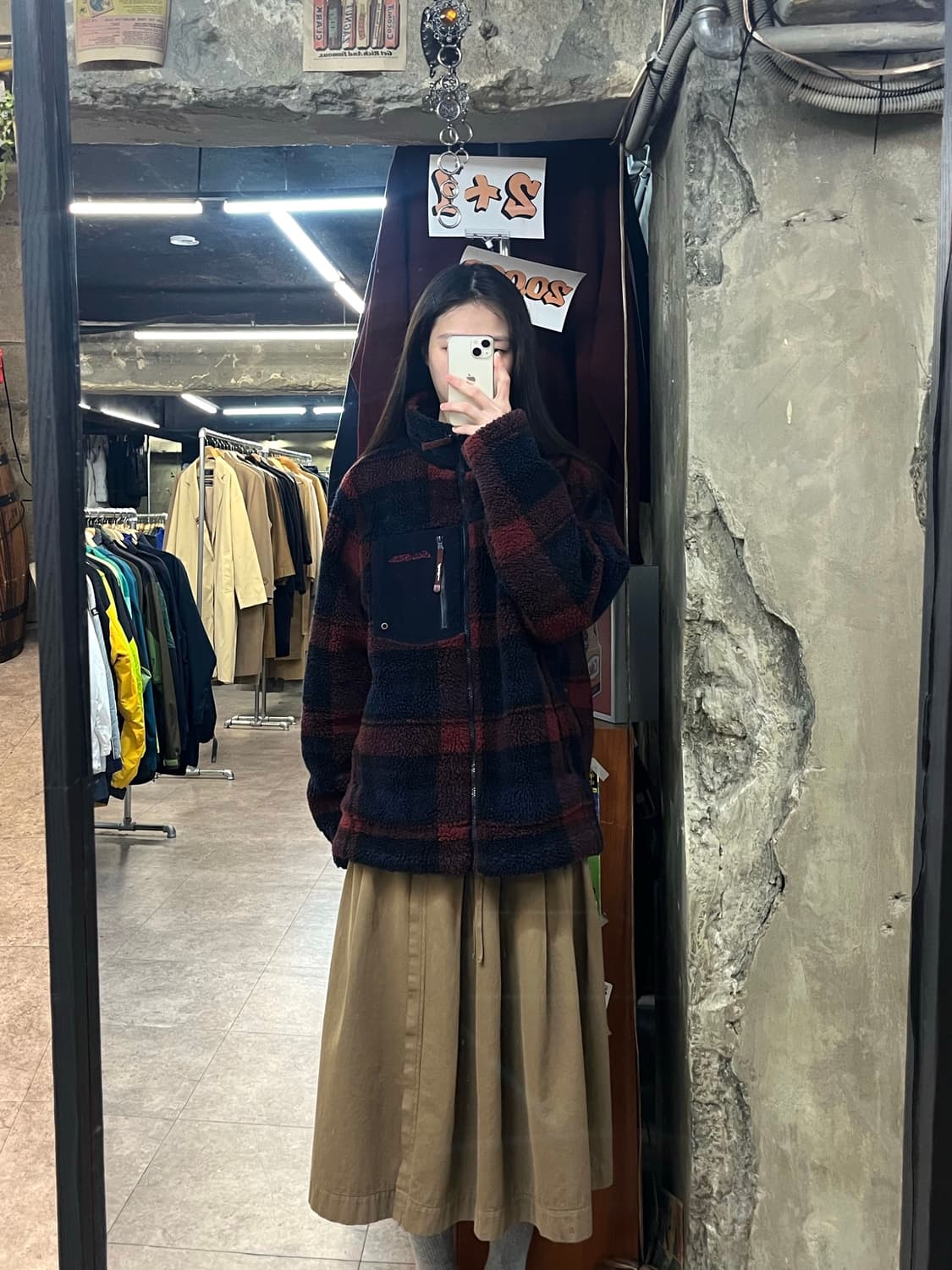 에디바우어 체크 플리스 자켓 레드 L #csz3571 상품이미지2