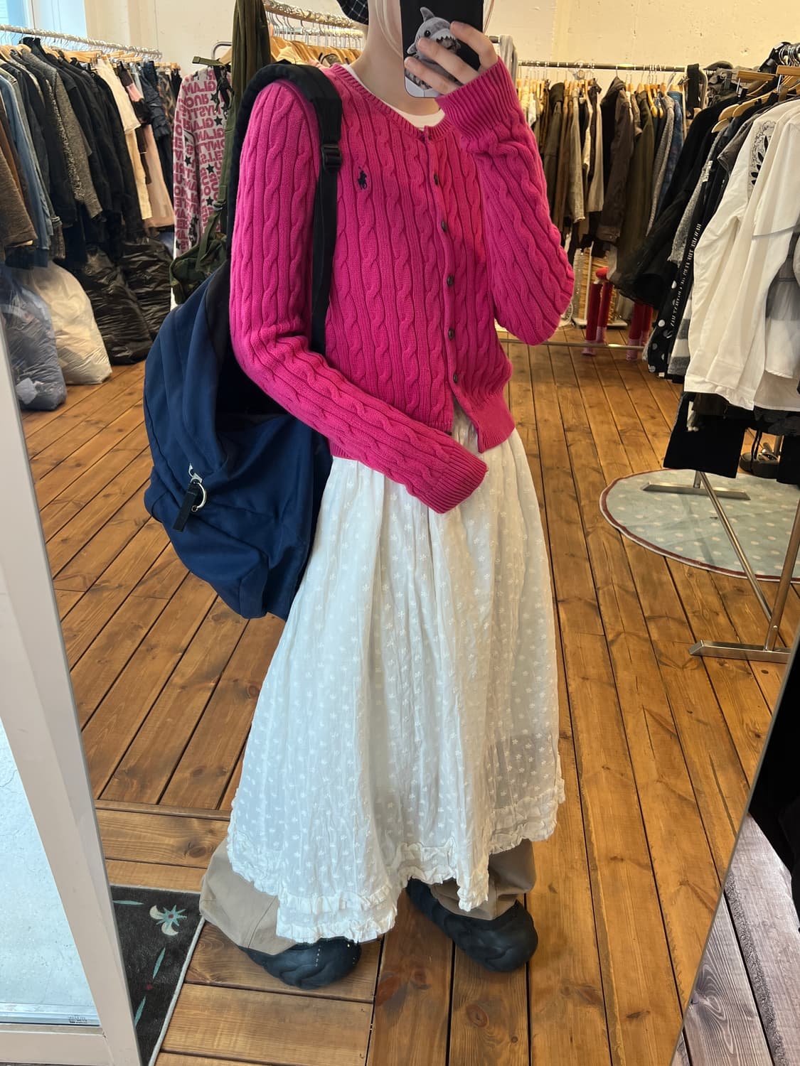 폴로 딥 핑크 니트 가디건 상품이미지2