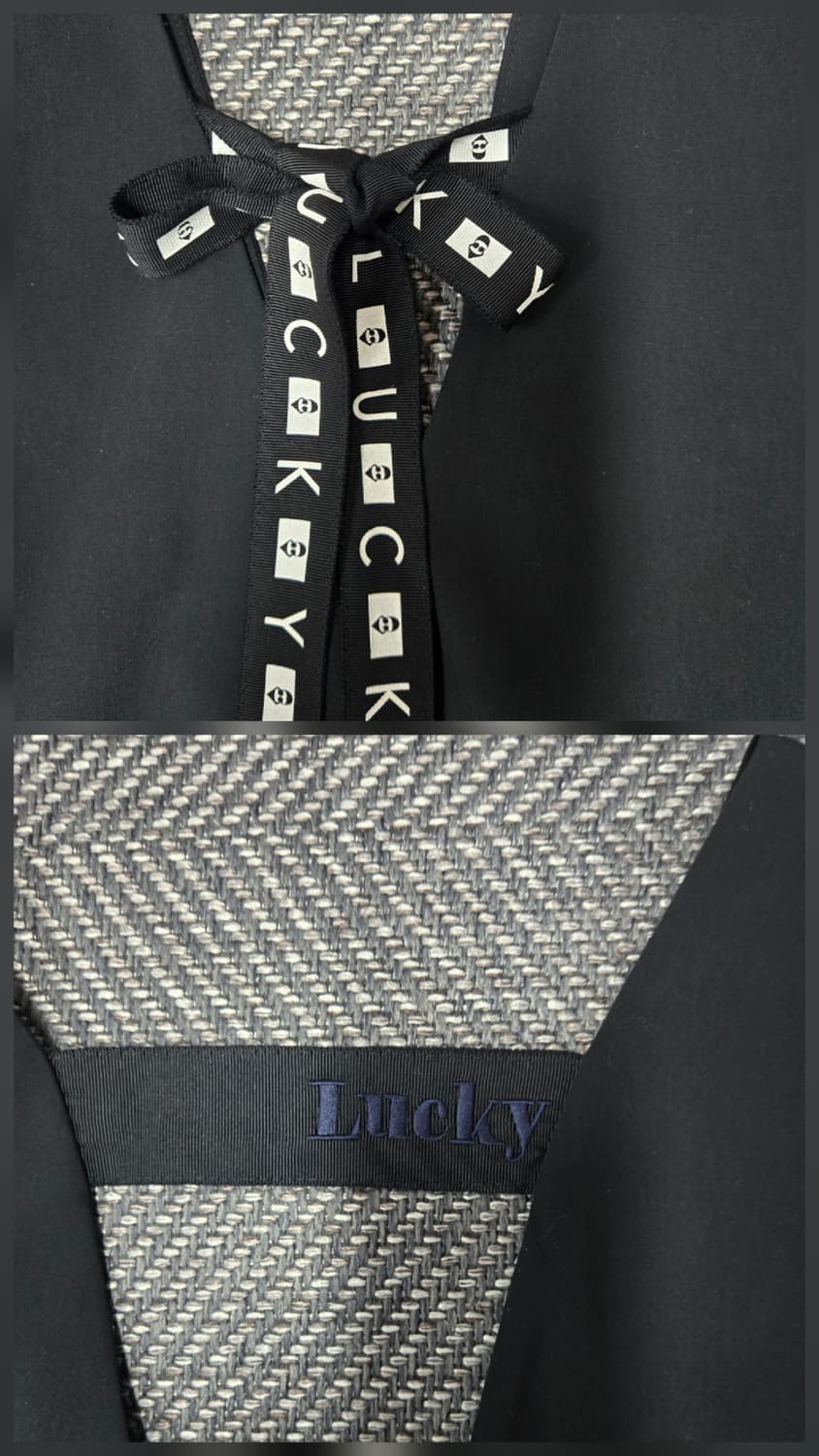 럭키슈에뜨 22ss 블랙 리본 플리츠 원피스 상품이미지3