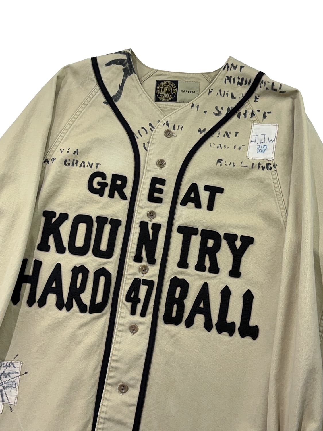 캐피탈 치노 그레이트 컨트리 데미지드 베이스볼 롱슬리브 셔츠 베이지 상품이미지2