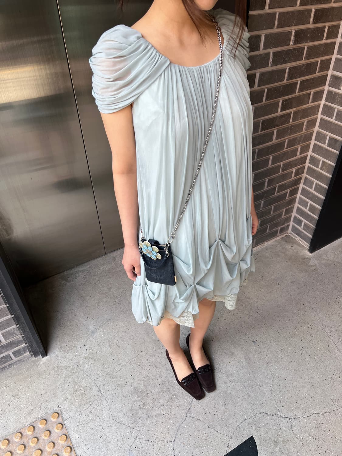 Peyton Place 쉬폰 드레스 민트 상품이미지4