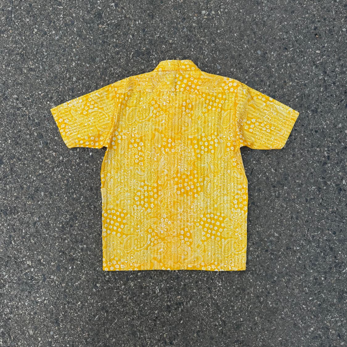 일본빈티지 페이즐리 반팔 셔츠 옐로우 상품이미지3