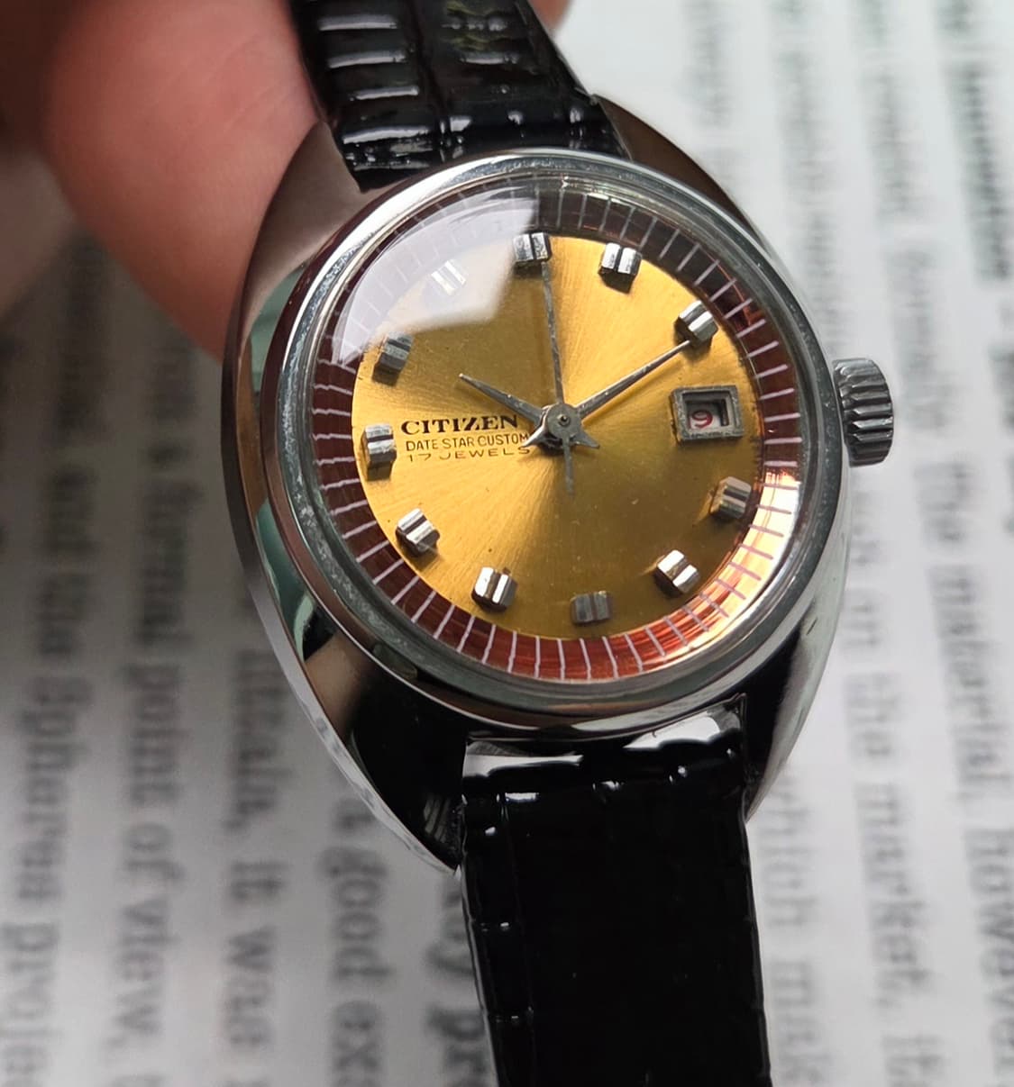 레어] 빈티지 시티즌 데이트스타 오렌지다이얼 수동 메커니컬 여성용 
 상품이미지8