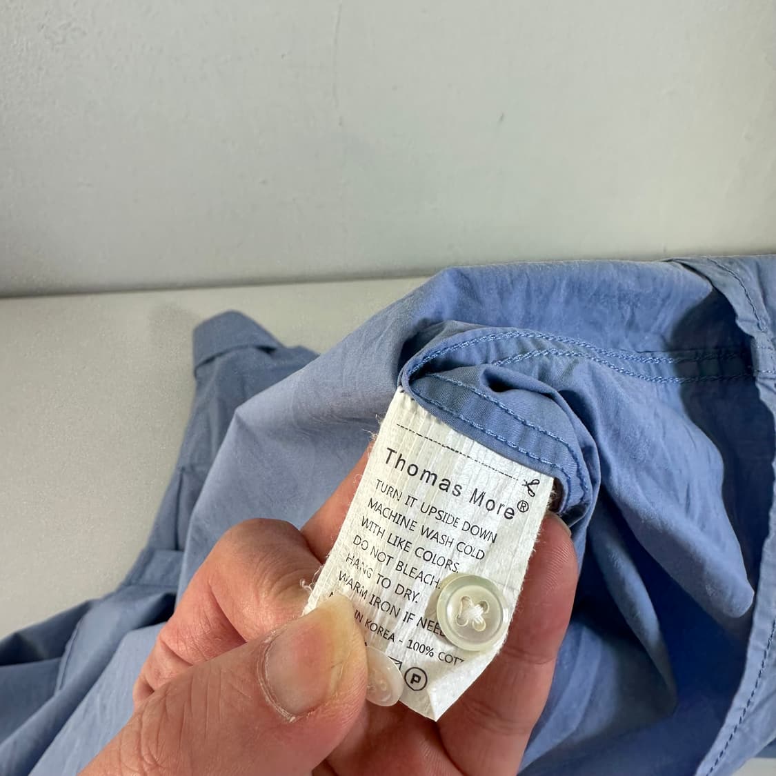 L-XL 토마스모어 스카이블루 오버핏 셔츠 남방 상품이미지5