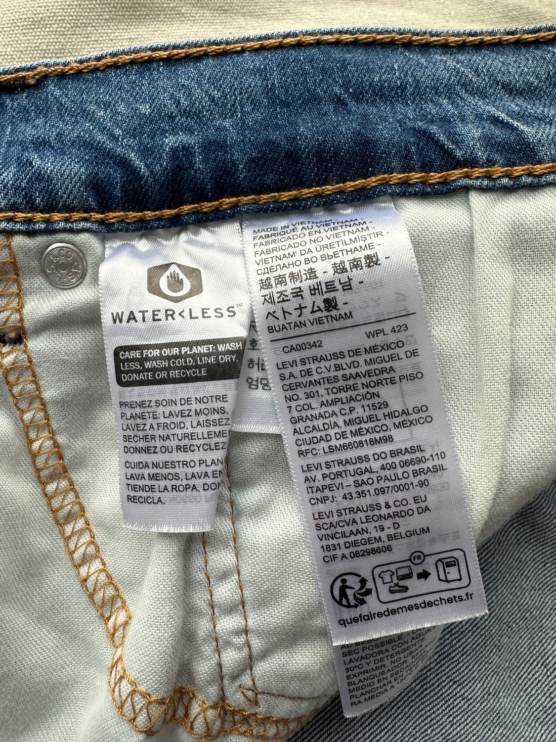 리바이스 502 테이퍼드 데님팬츠 연청 34 상품이미지5