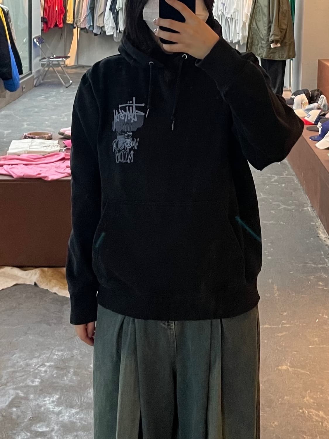 스투시 루인스 블랙 후드티 H1927 상품이미지1