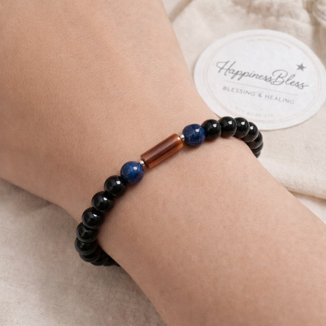 남녀공용 오닉스 천연원석 팔찌
/호안석 실린더 라피스라줄리 포인트 상품이미지2