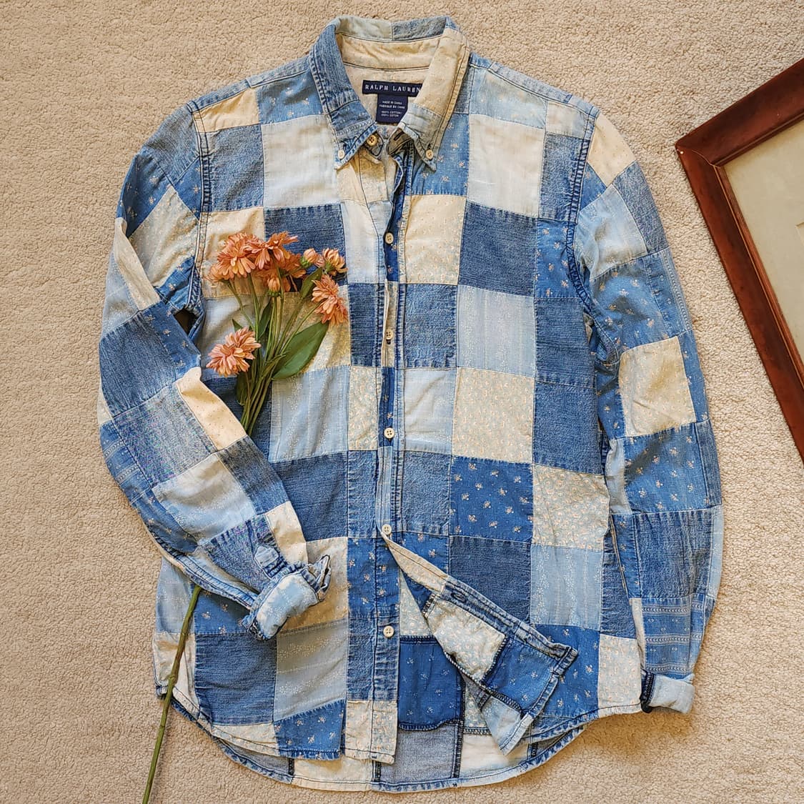 폴로 랄프로렌 여성용 플라워 컨트리 패치워크 셔츠 6 상품이미지1