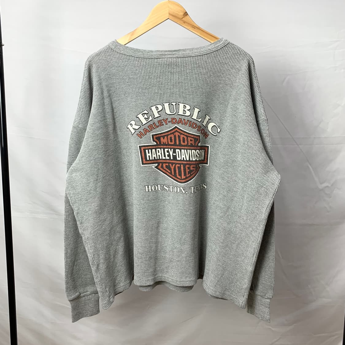 00s usa 할리 데이비슨 헨리넥 와플 롱슬리브 상품이미지2