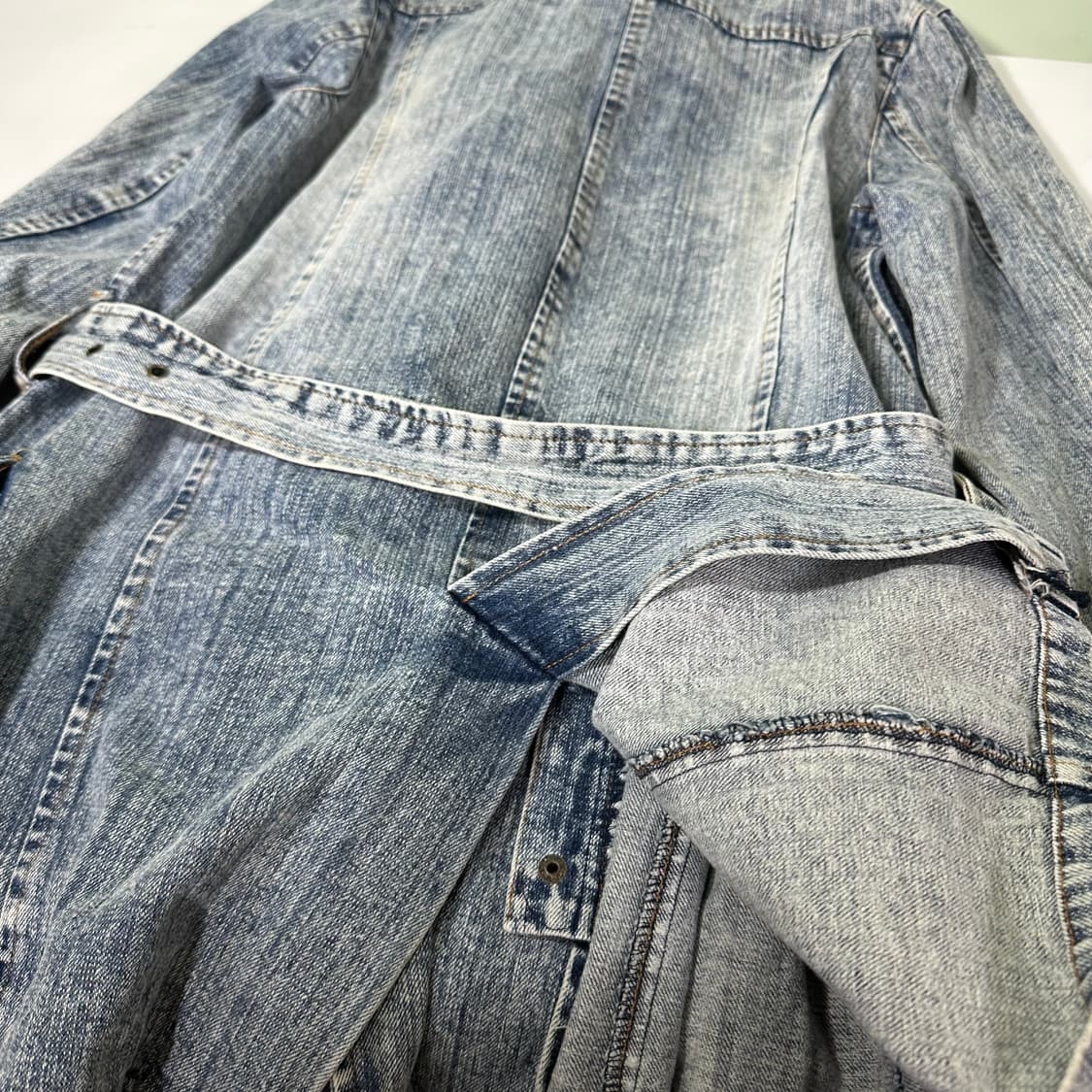 우먼M-L 에드윈 스톤워시드 로브 더블 데님자켓 상품이미지7