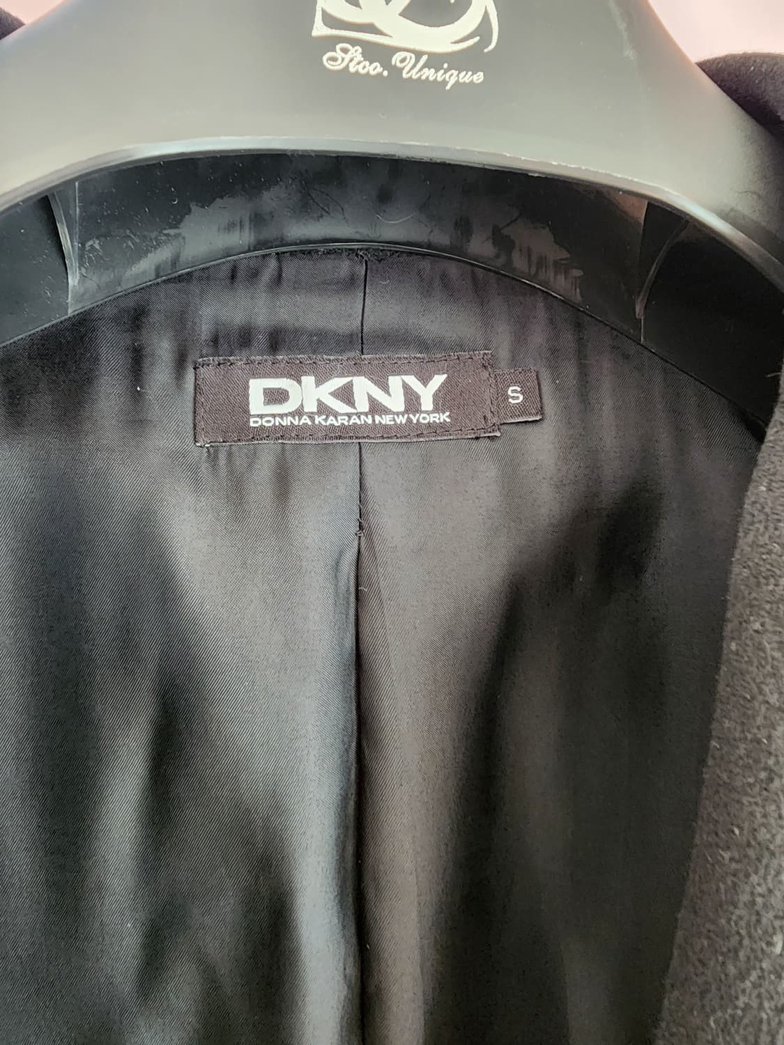 한섬 DKNY 울70% 캐시미어30% 블랙 코트 팜. S(95~100) 상품이미지6