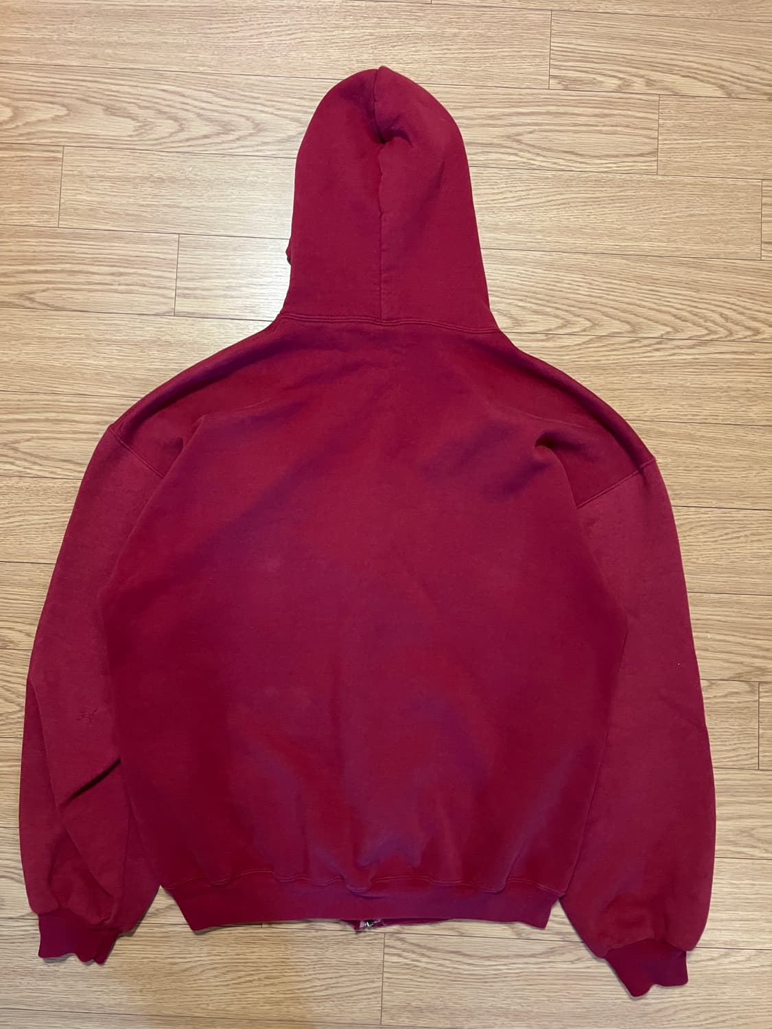 90s U.S.A 러셀 빈티지 후드집업 레드 XL 상품이미지4