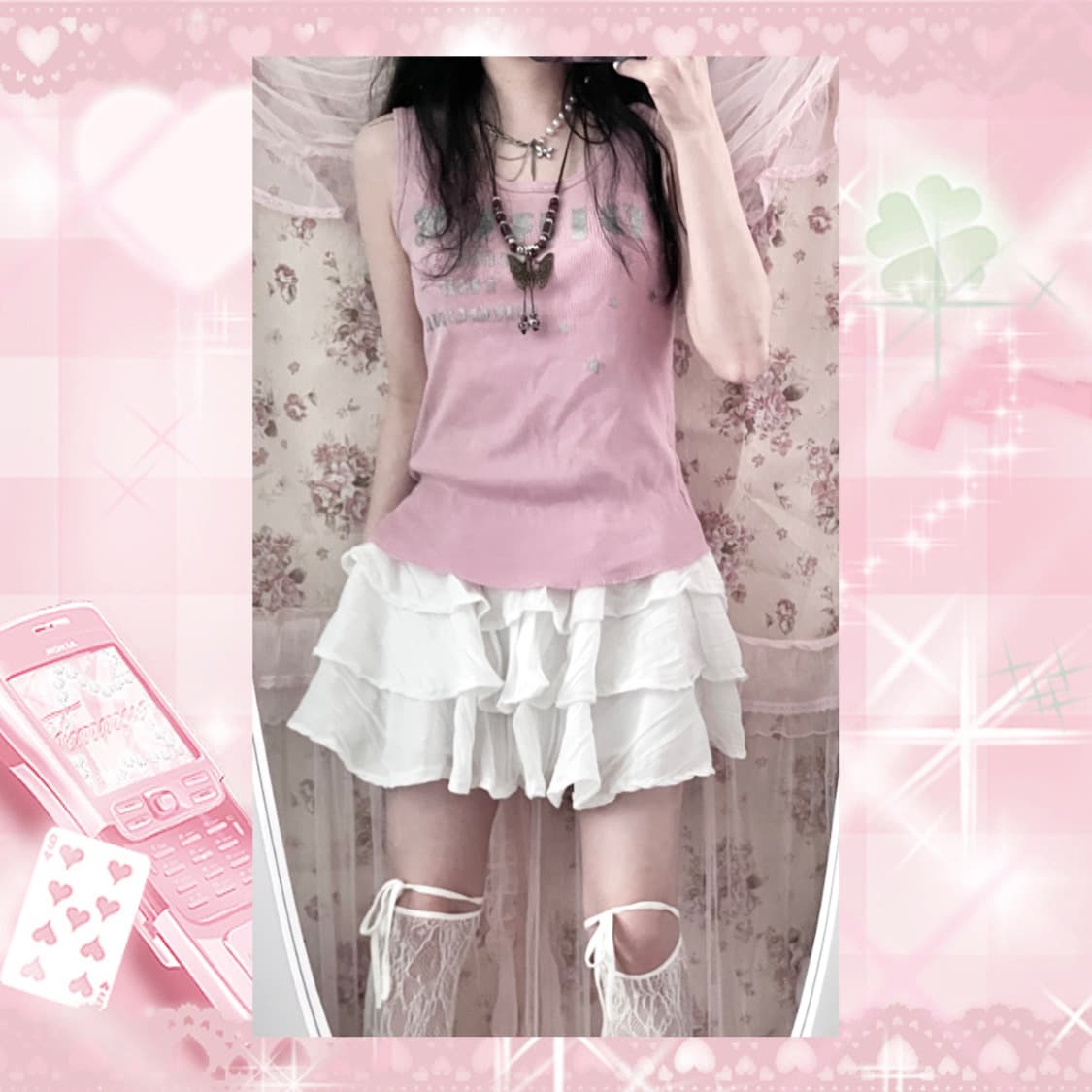 Vintage y2k pink sleeveless 상품이미지5