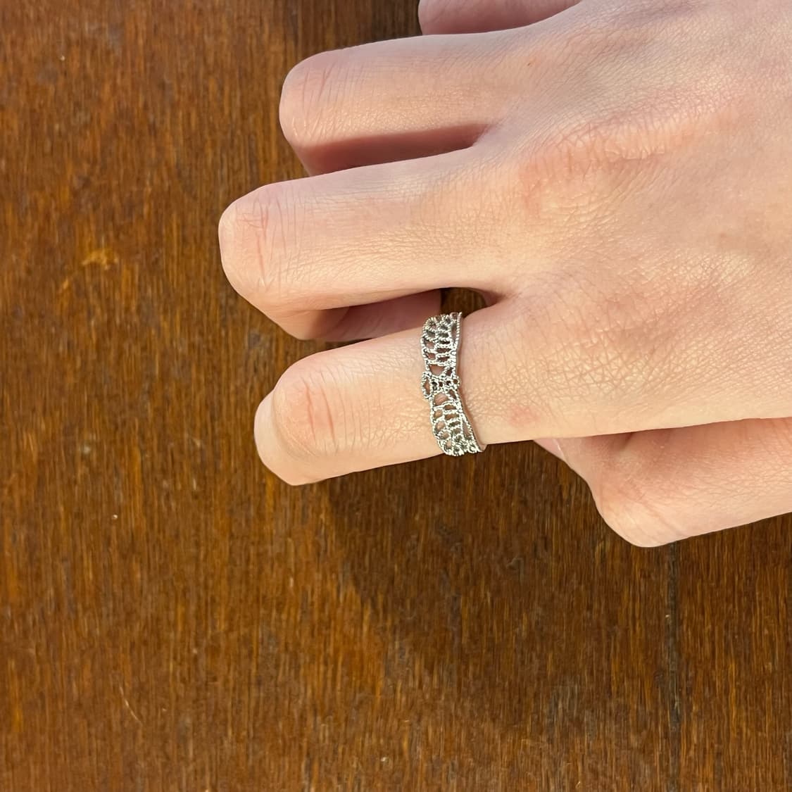 새상품 여성 신주 날개 레이스 오픈링 반지  상품이미지5