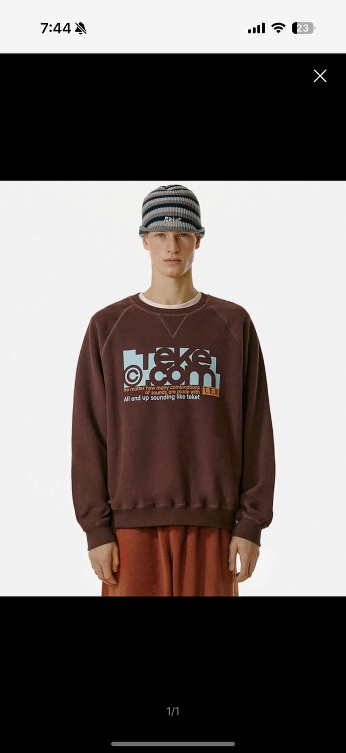 테켓 Folder Sweatshirt Brown S 상품이미지1
