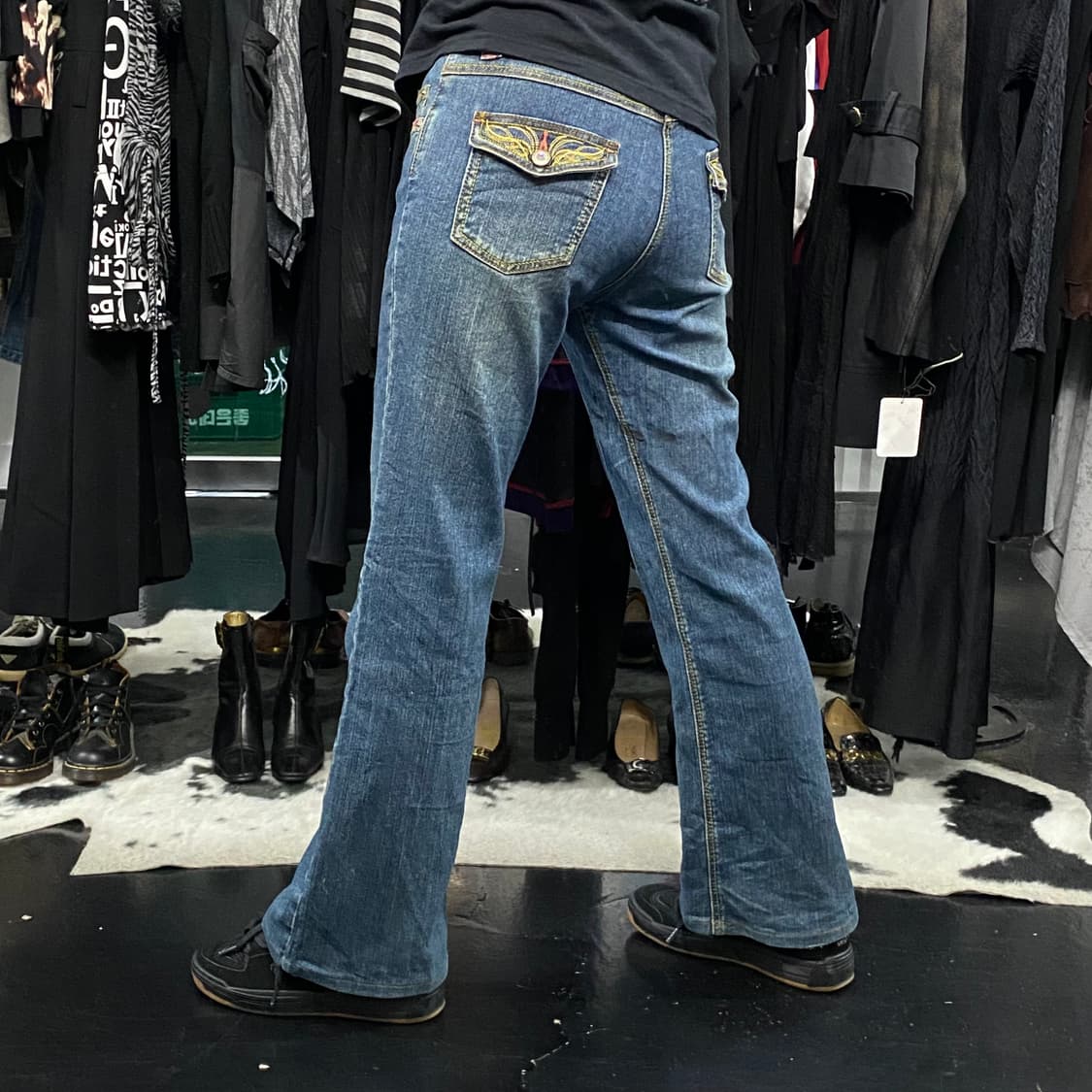 Japanese vtg 큐빅 버튼 디테일 부츠컷데님 상품이미지2