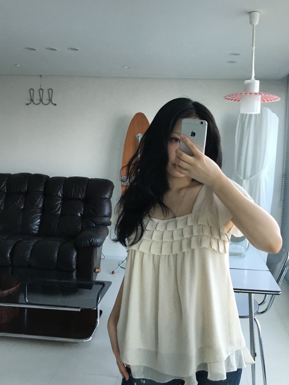 square neck ruffle blouse 상품이미지2