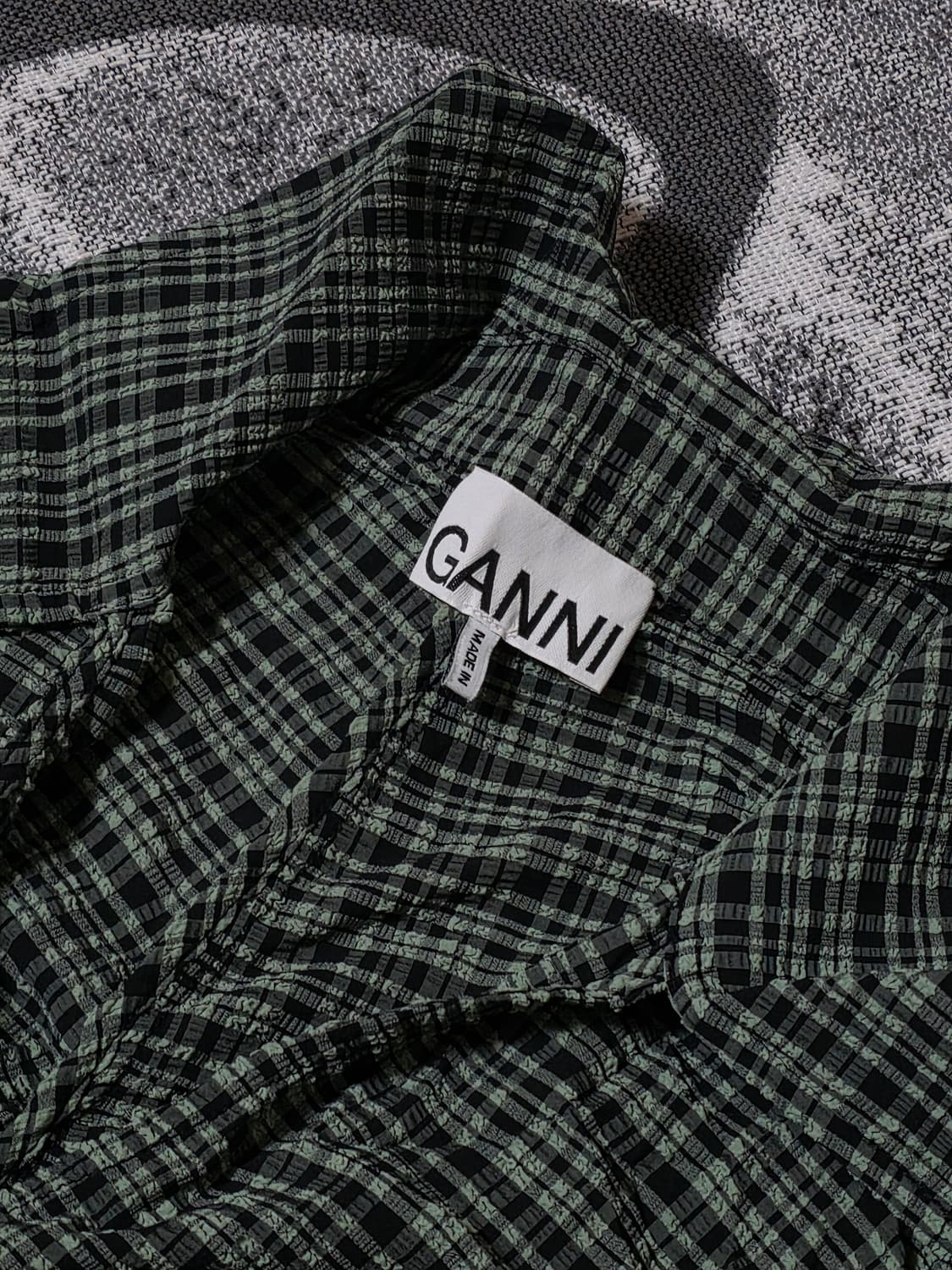 GANNI 가니 체크 셔링 미니 원피스 상품이미지6