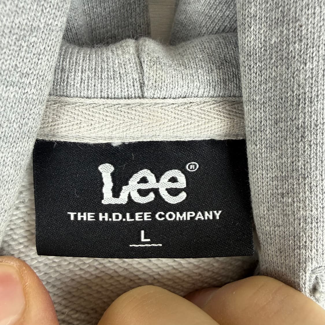 L) LEE 스몰 자수로고 후드 티 그레이 상품이미지3