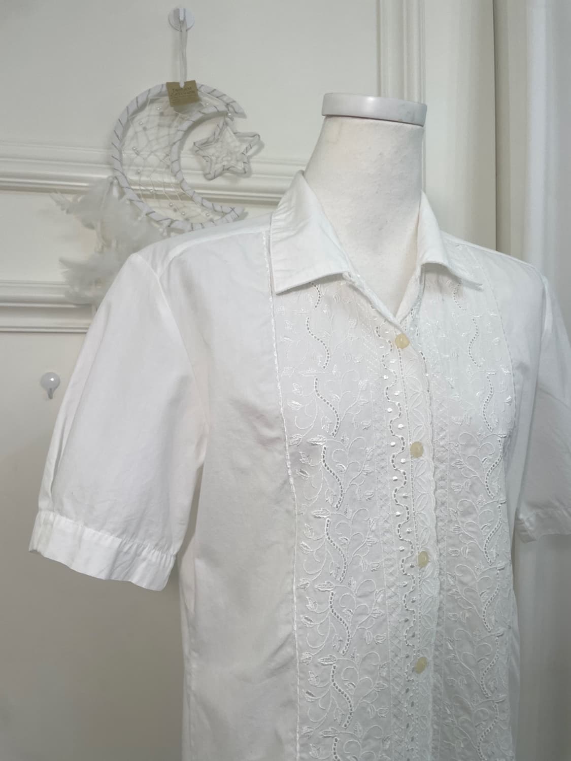 white lace embroidery cotton summer blou 상품이미지6
