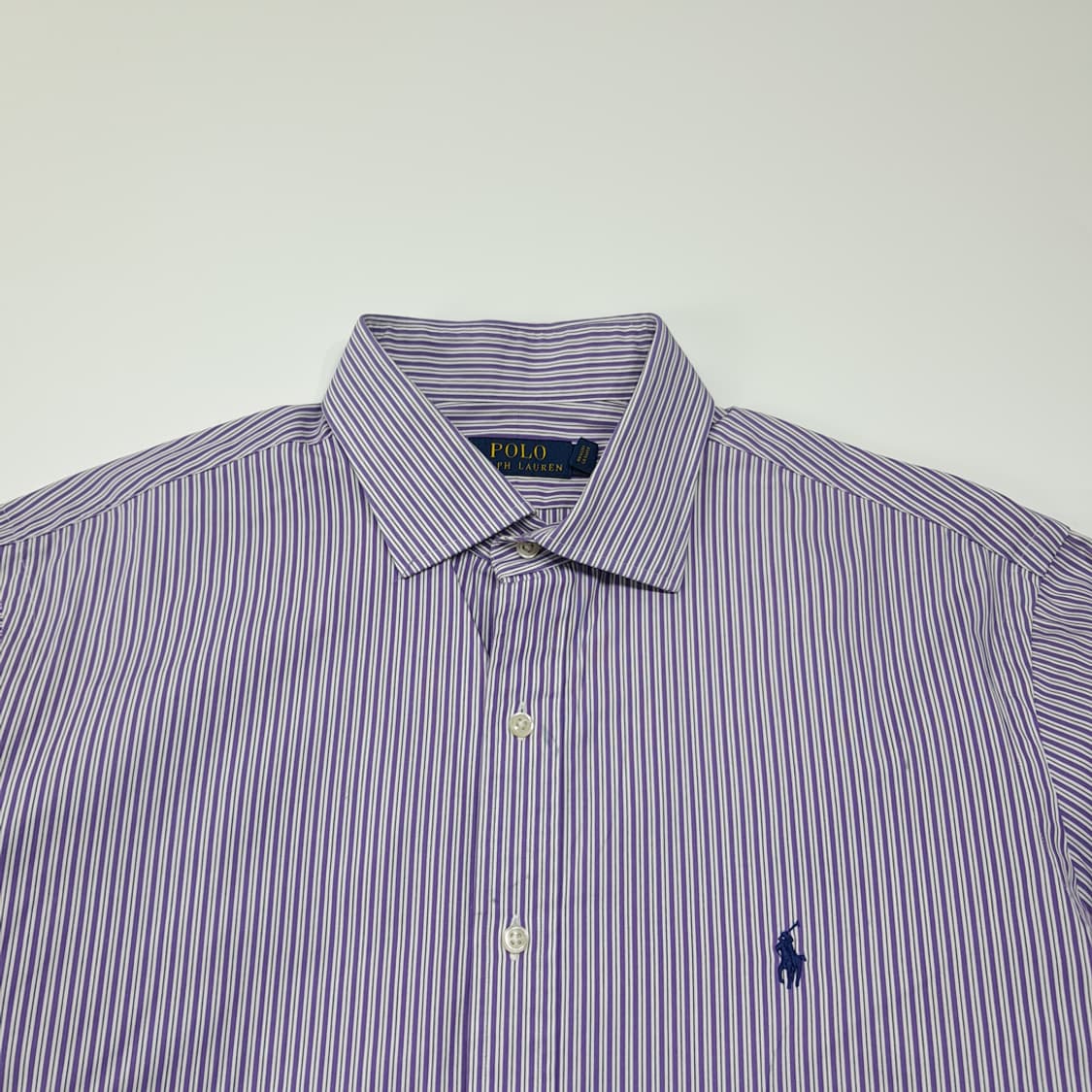 CL575 XL 폴로 코튼 벵갈스트라이프 퍼플 셔츠 남방 상품이미지2