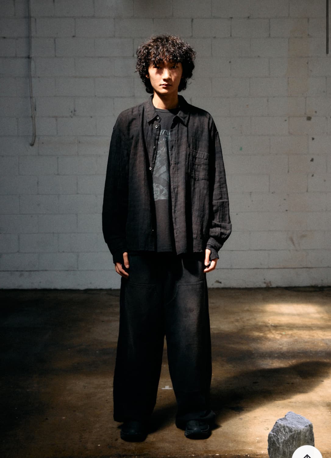 [2] 해칭룸 거즈 스트라이프 클래식 셔츠 블랙 상품이미지2