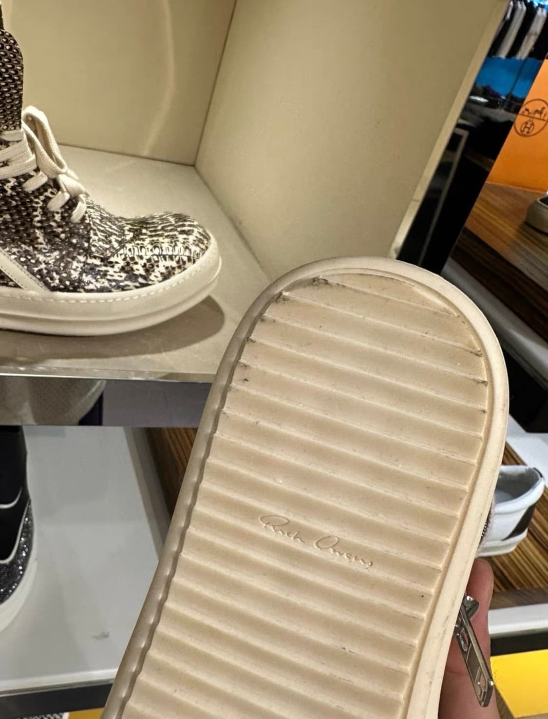 릭오웬스 지오바스켓 python leather 40 상품이미지5