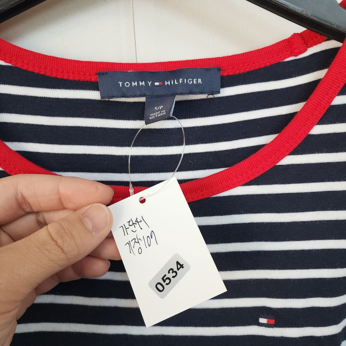타미힐피거 스트라이프 린넨 원피스 레드벨트 상품이미지7