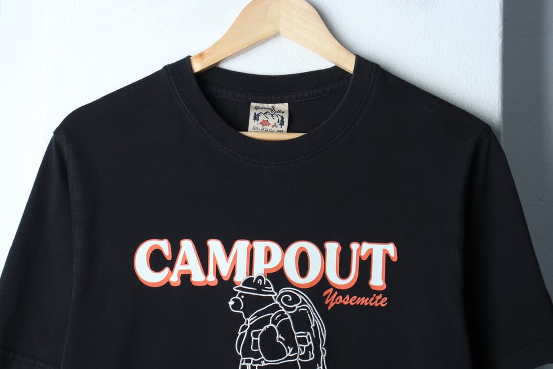 (L-XL) 후아유 반팔 티셔츠 캠핑 블랙 아메카지-H32159 상품이미지3