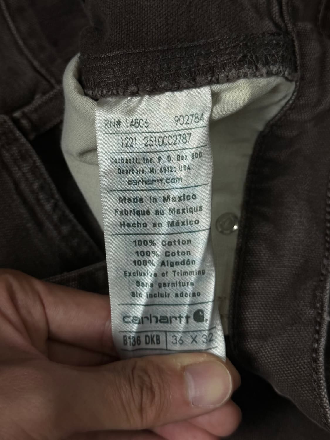 OG 칼하트 더블니 다크브라운 칼하트 B136 DKB 썩블니 상품이미지9