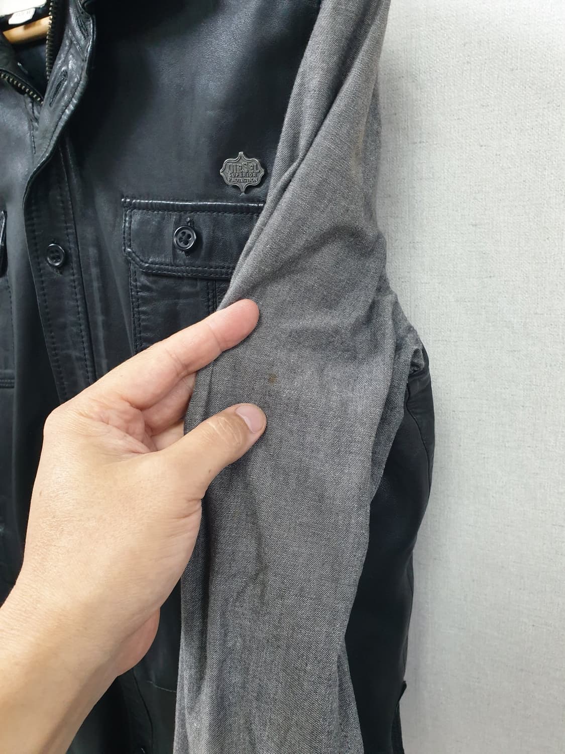 [xl/정품] 디젤 빈티지 양가죽자켓 블랙 상품이미지3