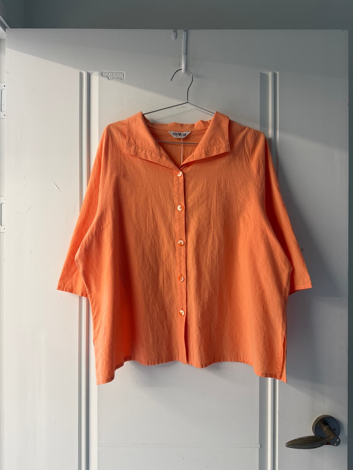 일본빈티지 오렌지 오픈카라 셔츠 상품이미지5