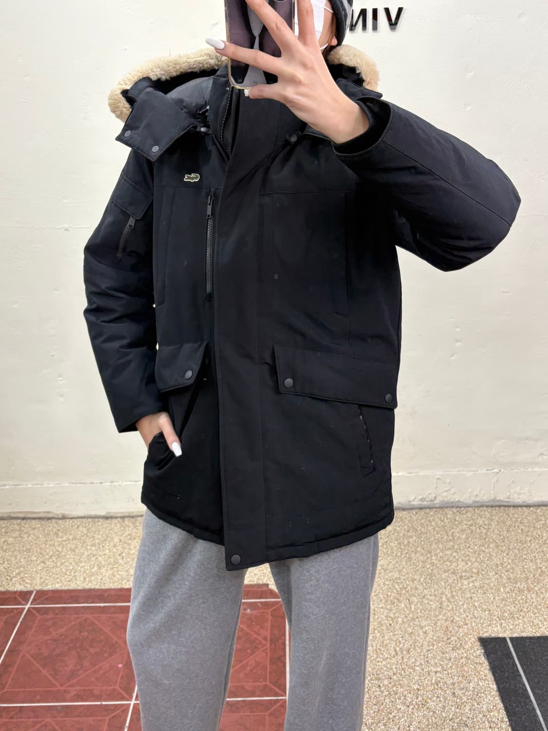 라코스테 퍼 패딩 블랙 상품이미지9