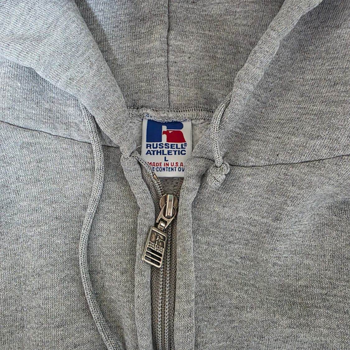 [L] 90s 러셀 애슬레틱 후드집업 헤더 그레이 나이스 컨디션 상품이미지3