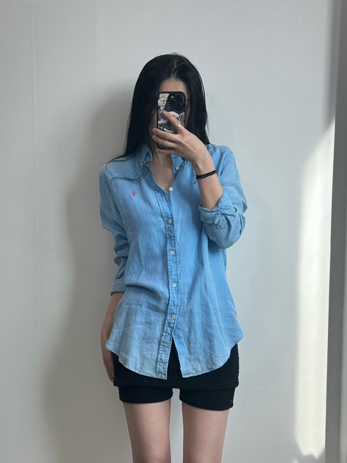 폴로 랄프로렌 신형 스카이블루 워싱 린넨 셔츠 상품이미지1