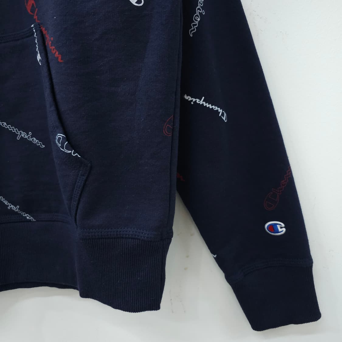 챔피온 로고 네이비 후드티셔츠 기모 상품이미지4
