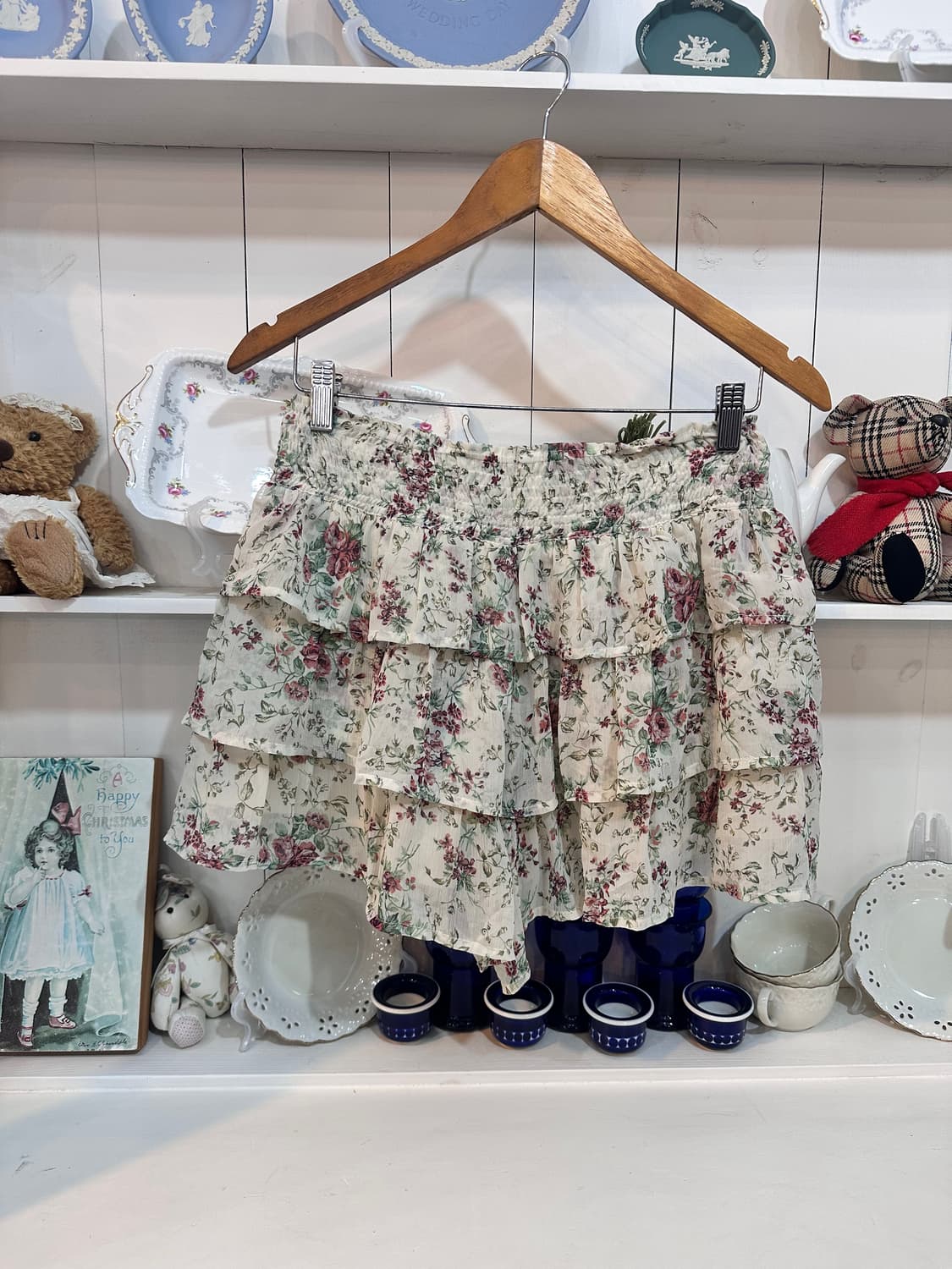 로즈 플라워 캉캉 쉬폰 큐롯 스커트 상품이미지1