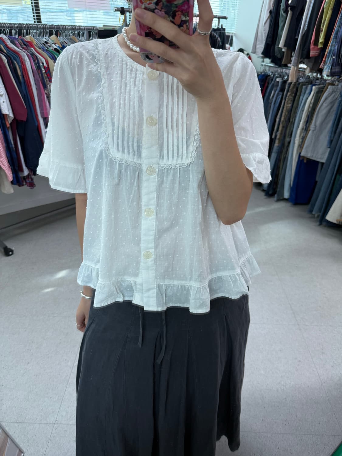 Japan dot blouse 도트 블라우스 면 상품이미지8